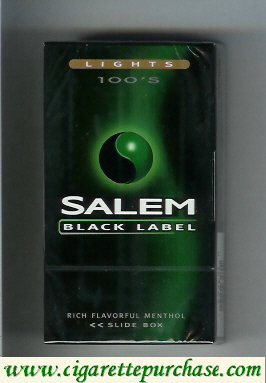 Salem Black Label Lights 100s cigarettes hard box